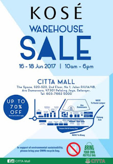 KOSÉ Warehouse Sale at CITTA Mall (16 June - 18 June 2017)