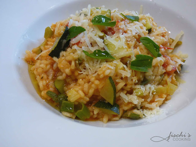 fischiscooking, risotto, zucchini, tomaten