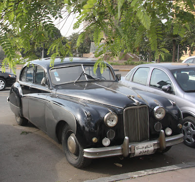 Nice old Jaguar parked outside