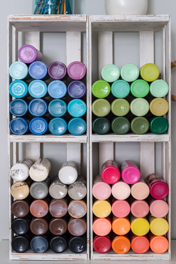 Thrifty Crafty Girl: Acrylic Paint Storage  Craft paint storage, Acrylic  paint storage, Paint storage