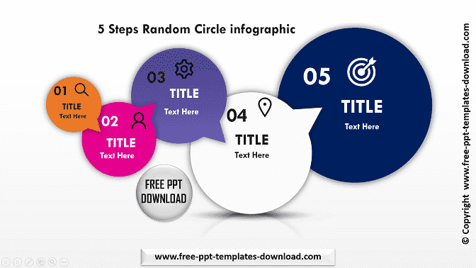 5 Steps Random Circle Infographic Template Download