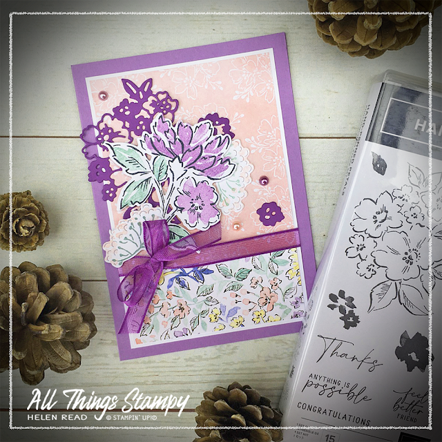 Hand Penned Petals Stampin Up card