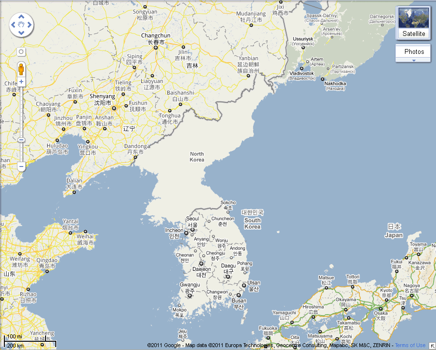 google earth north korea at night. google earth north korea at