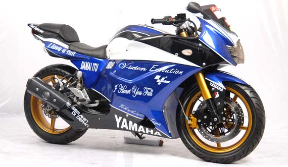 Modifikasi New Yamaha Vixion Biru Full Fairing