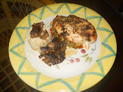 spinach and artichoke stuffed chicken with sautéed mushrooms and brown rice (dscn )