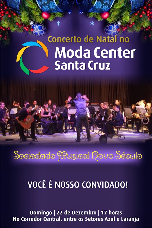 Banda Musical Novo Século fará Concerto Natalino no Moda Center