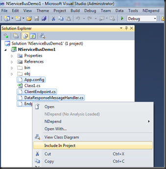 NService Bus Include Files