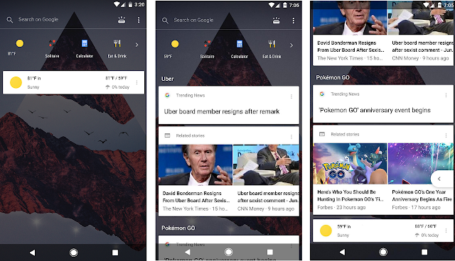 Google is testing a new transparent Google Now panel