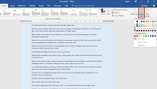 Cara Memberi Warna Lembar Kerja Word dengan Page Color