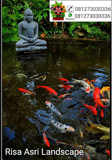 gambar kolam ikan koi, kolam hias, kolam minimalis, kolam batu batuan