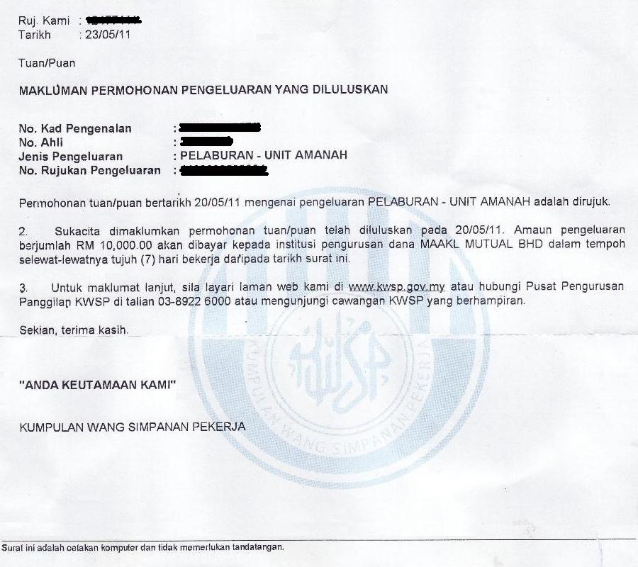 Surat Rasmi Permohonan Kwsp - Rasmi F