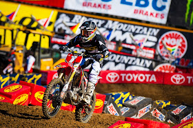 Eli Tomac having a rare good moment this weekend on his 2013 CRF250R.