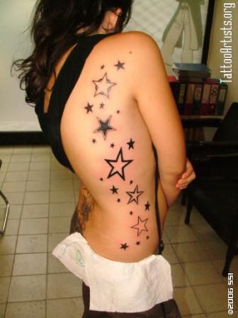 Women get a star tattooed on the ankle shoulder lower back clavicle 