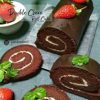 Resep Double Choco Roll Cake