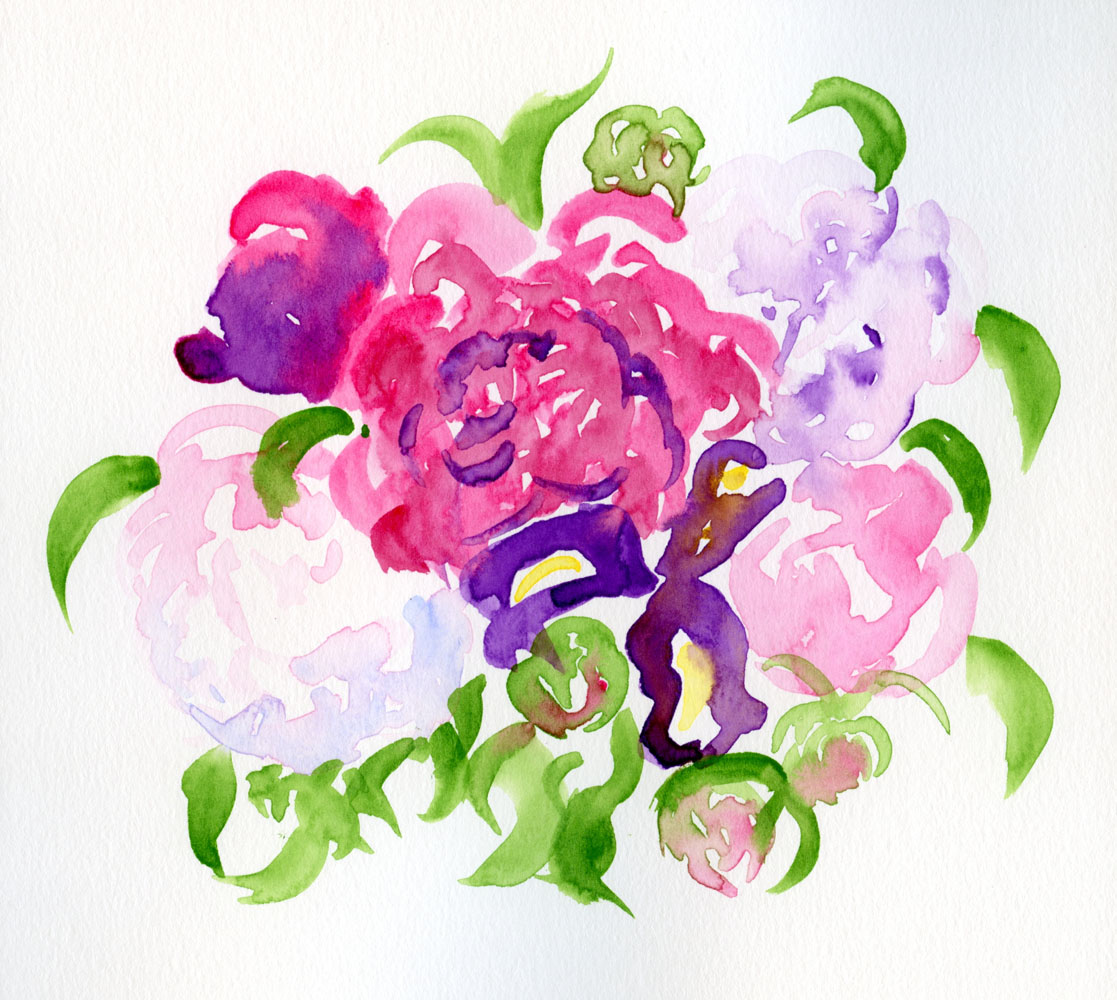 Fueled by Clouds & Coffee: More Peonies (and Thoughts on a Maximal Watercolor  Palette)