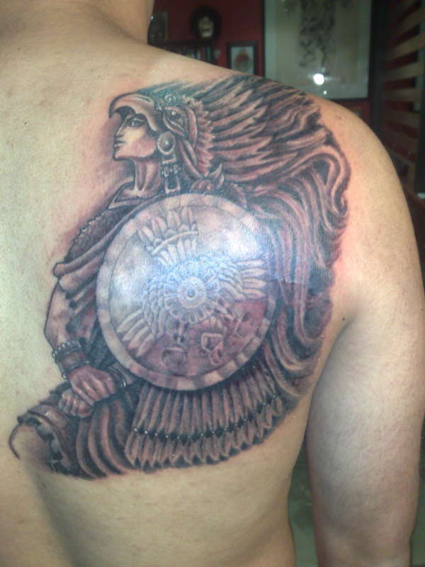 cooltattoo 2BCoolAztecWarriorTattooDesign guy tattoospopular tattoos cool