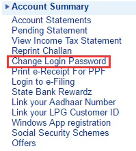 change password pe click kare