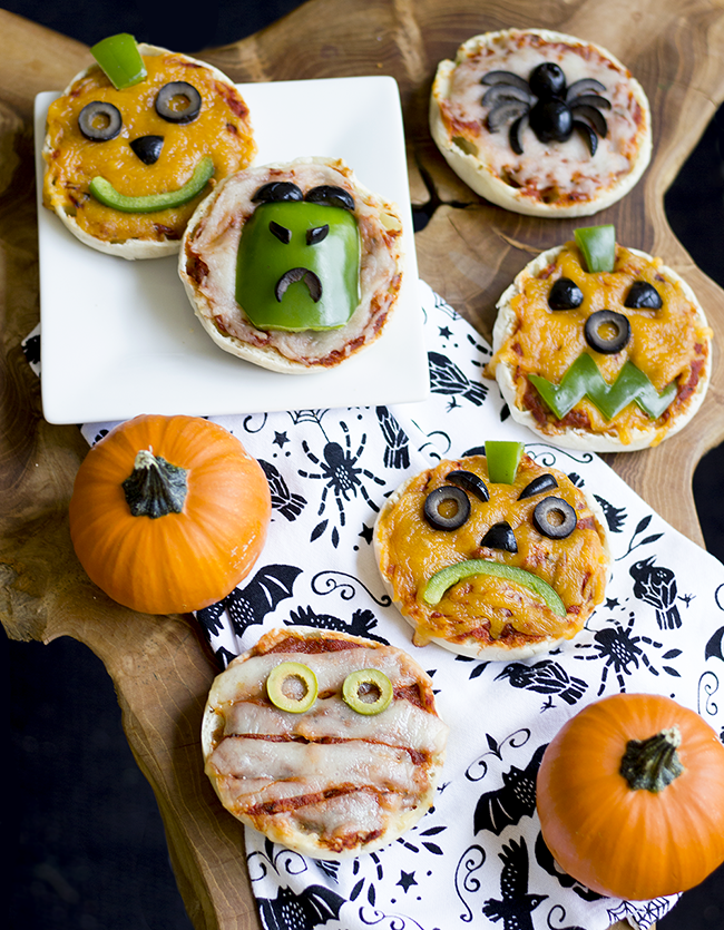 Halloween English Muffin Pizzas