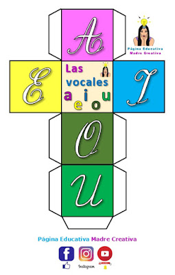 Dados con las vocales mayúscula manuscrita