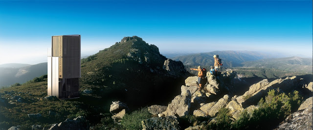 Photo of the sustainable micro house on top of the mountain 