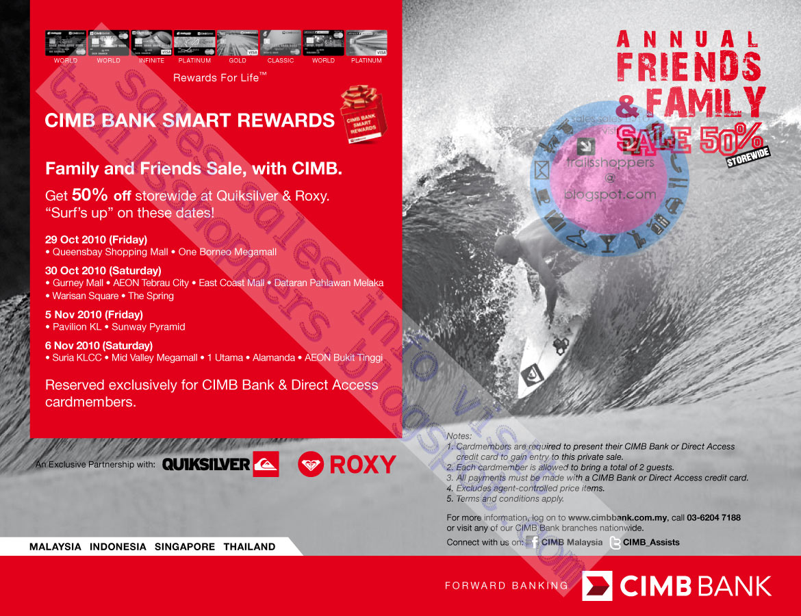  Quiksilver  Roxy Annual Friends Family Sale 5 Nov 6 