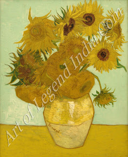 Probably Van Gogh's best-known painting; this picture is made up almost entirely of yellow, Vincent's favourite colour. It had to be painted very quickly before the flowers dropped, but in fact there are nearly as many seedheads as there are blooms.