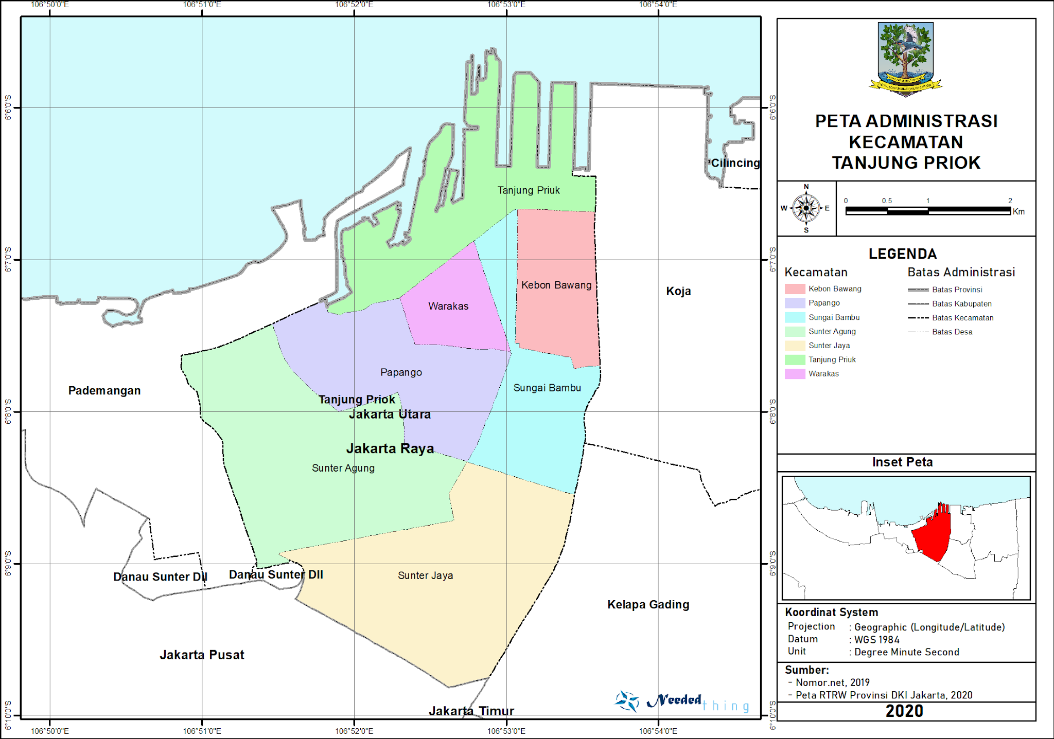  Peta  Administrasi Kecamatan Tanjung Priok Kota Jakarta  