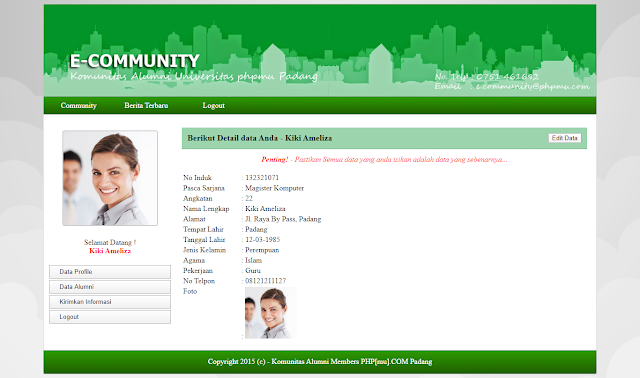 E-Community - Web Komunitas Alumni Support PHP 7