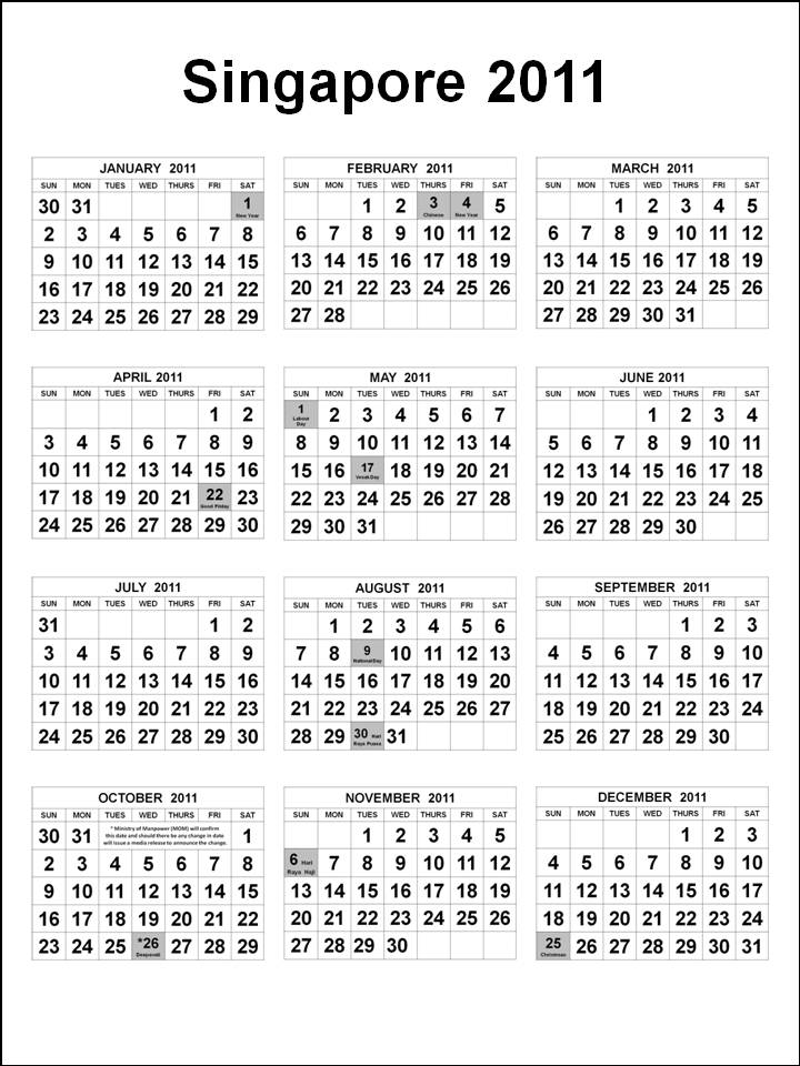 2011 CALENDAR 4 MONTHS PER PAGE PRINTABLE