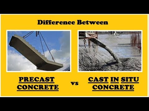 الخرسانة مسبقة الصب و المصبوبة بالموقع  Difference Between Precast Concrete & Cast-in-situ