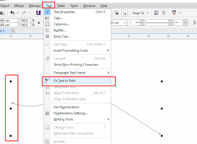 Membuat Tulisan Mengikuti Garis Corel Draw