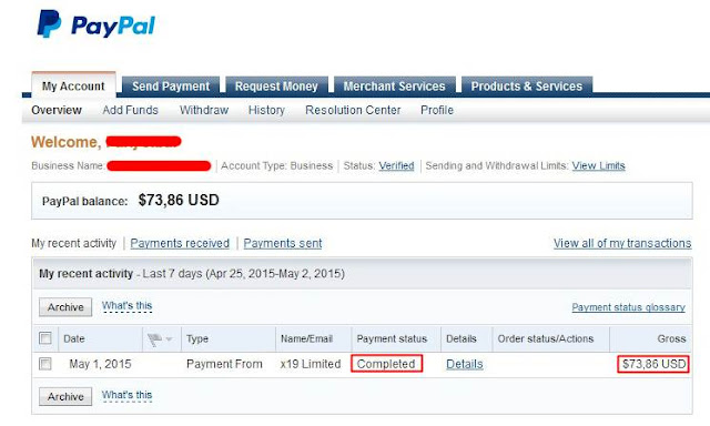 Bukti Pembayaran Adf.ly Min $5 Melalui Paypal Terbaru