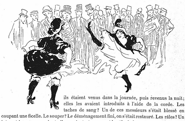 a Jean Veber 1895 cartoon of a dance-off in Paris