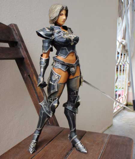 Lineage 2 Female Human Knight Papercraft