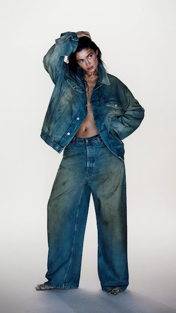 Kylie Jenner – Topless Model Photo Shoot in Acne Studios Denim