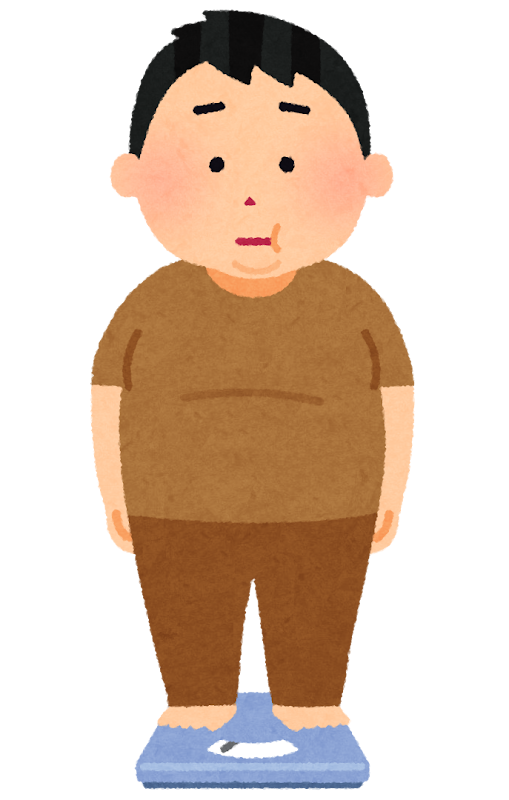 体重計に乗る人のイラスト 男性 肥満 かわいいフリー素材集