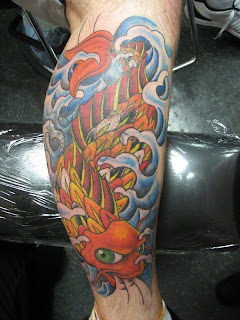 Beautiful Art of Japanese Koi Fish Tattoos With Image Japanese Koi Fish Calf Tattoo Designs Picture 4