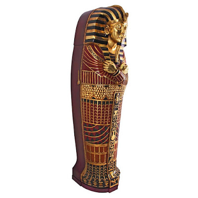 Life-Size King Tutankhamun Sarcophagus Coffin Storage Cabinet