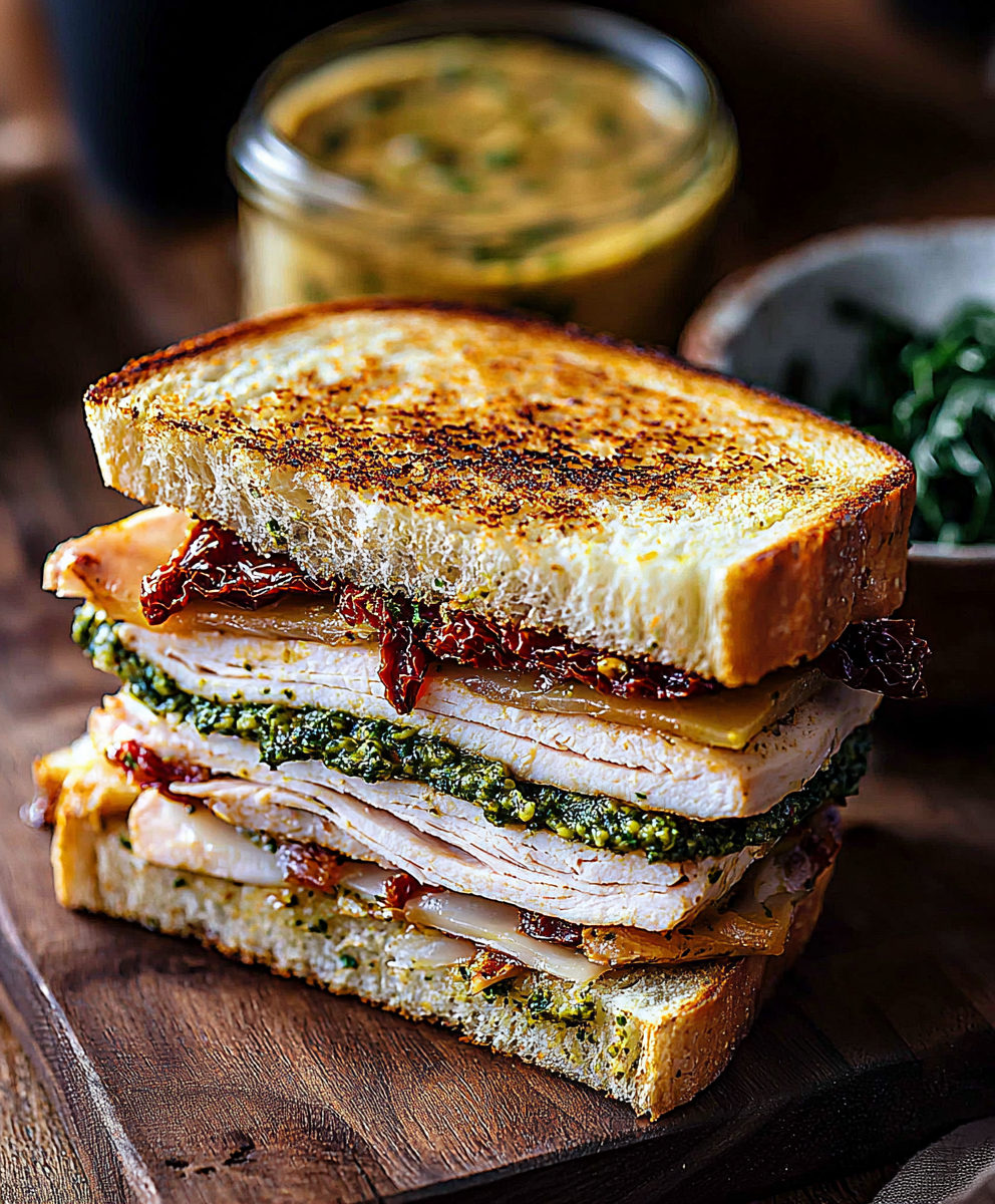 Turkey pesto sandwich