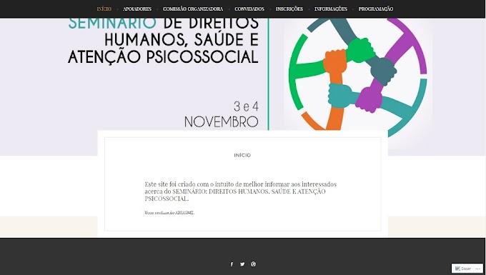 03 e 04.11.2016, em Florianópolis, Seminário: Direitos Humanos, Saúde e Atenção Psicossocial 