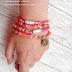 Różowe ręcznie robione bransoletki w stylu gypsy i boho /Boho style handmde pink bracelets