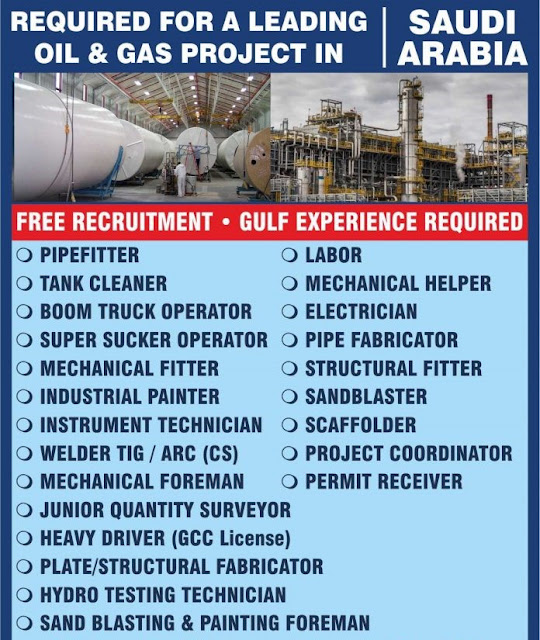 Oil and Gas jobs in gulf - Free recruitment to KSA