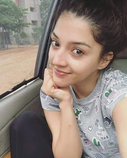 Mehreen Pirzada in Yash Color Dress with Cute Smile Latest Selfie