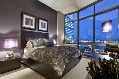 Trend Homes Modern  Purple  Bedroom  Ideas 