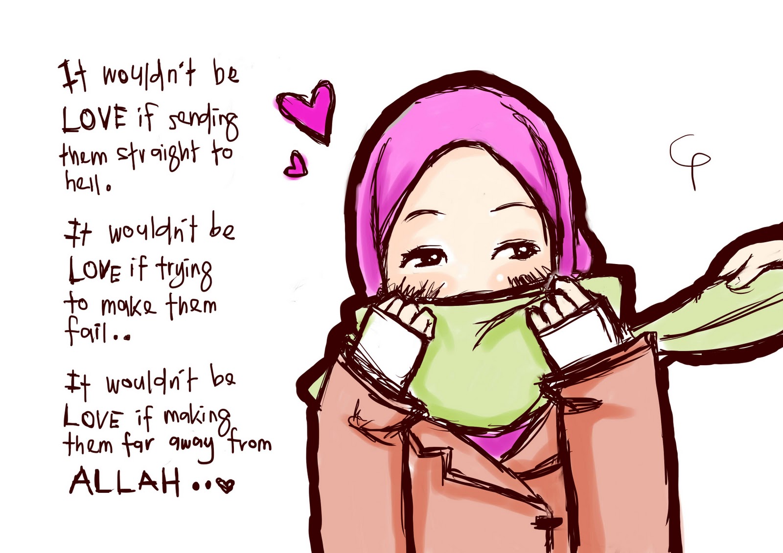 Komik Dakwah Cinta Pada Wallpaper muslimah  drawing LOVE