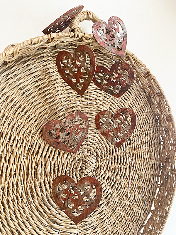 rusty hearts on basket