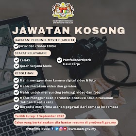 Iklan Jawatan Kosong di Kementerian Pertanian dan Industri Makanan (MAFI)