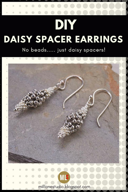 DIY daisy spacer earrings inspiration sheet.