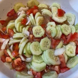 Cucumber Onion and Tomato Salad