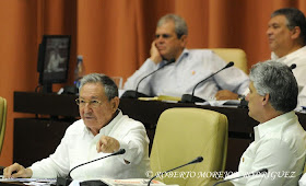 El General de Ejército Raúl Castro Ruz,  Presidente de los Consejos de Estado y de Ministros, interviene en la reunión plenaria de la Asamblea Nacional del Poder Popular (ANPP), en su Tercer Periodo Ordinario de Sesiones de la VIII Legislatura, que se realiza en el Palacio de Convenciones, en La Habana, Cuba, el 5 de julio de 2014